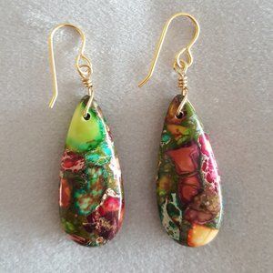 Handmade Teardrop Earrings - multi colored